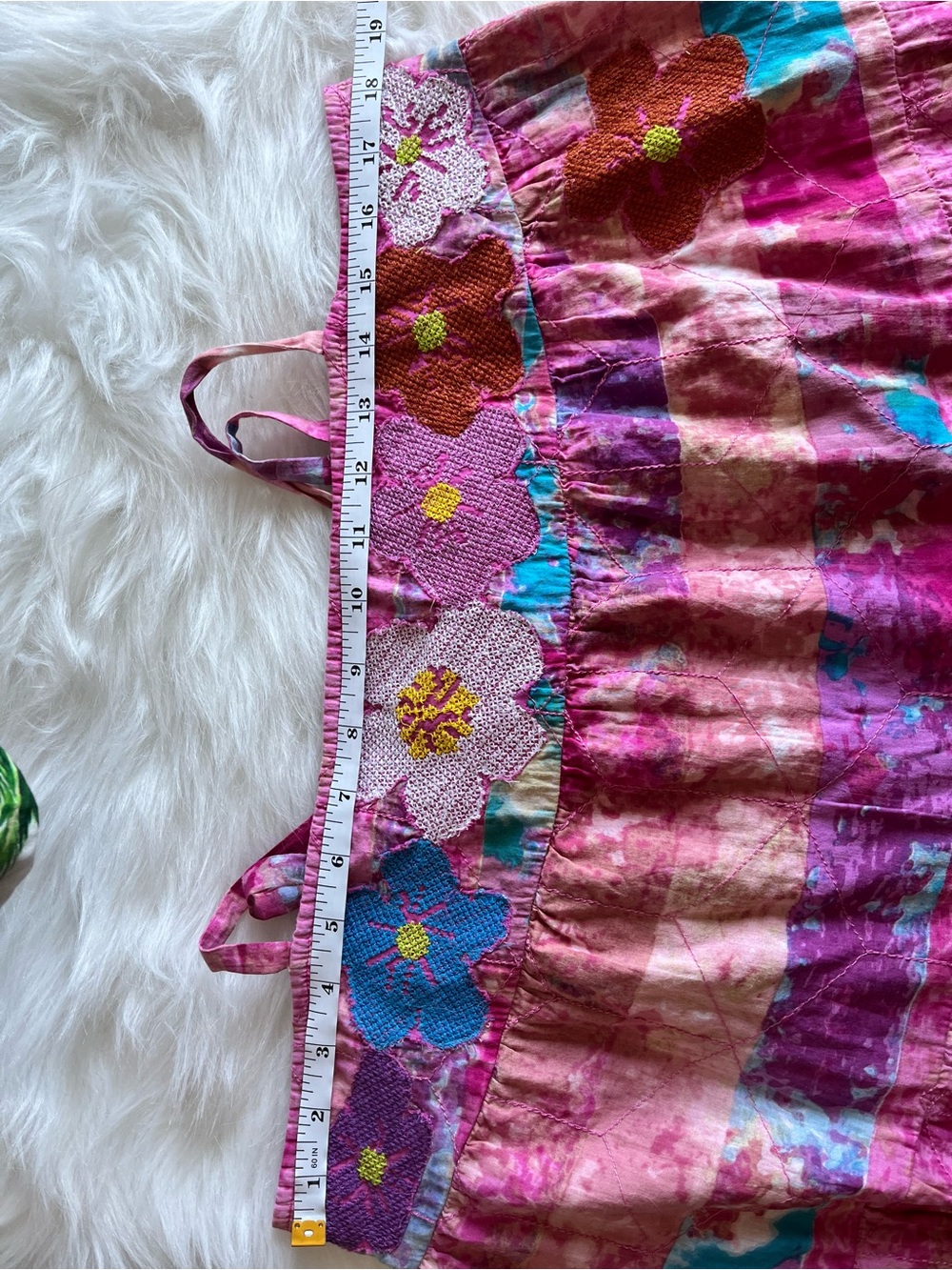 Kimchi Blue 100% Cotton Floral Boho Tiered Babydoll Mini Dress | Pink & Purple - Picture 8 of 9